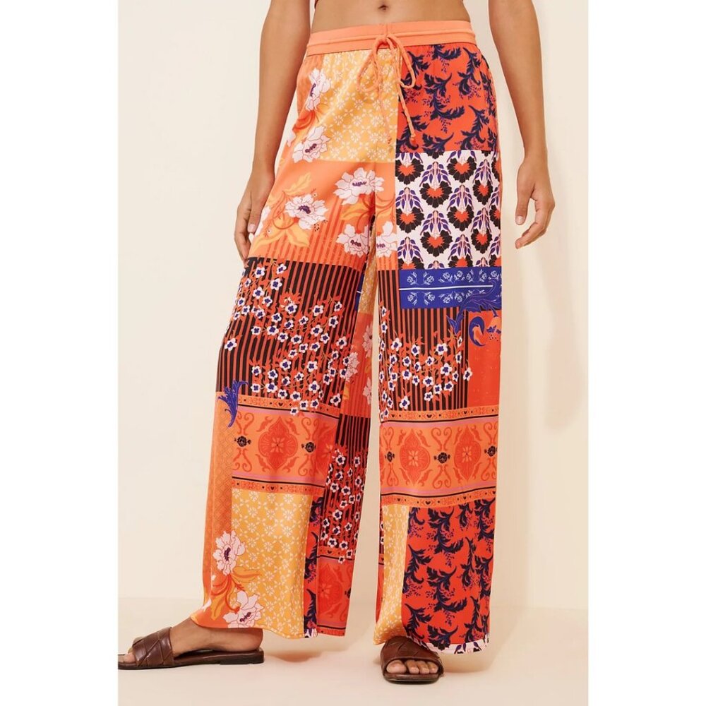 Hutch Orange Multi Patchwork Wide Leg Pants